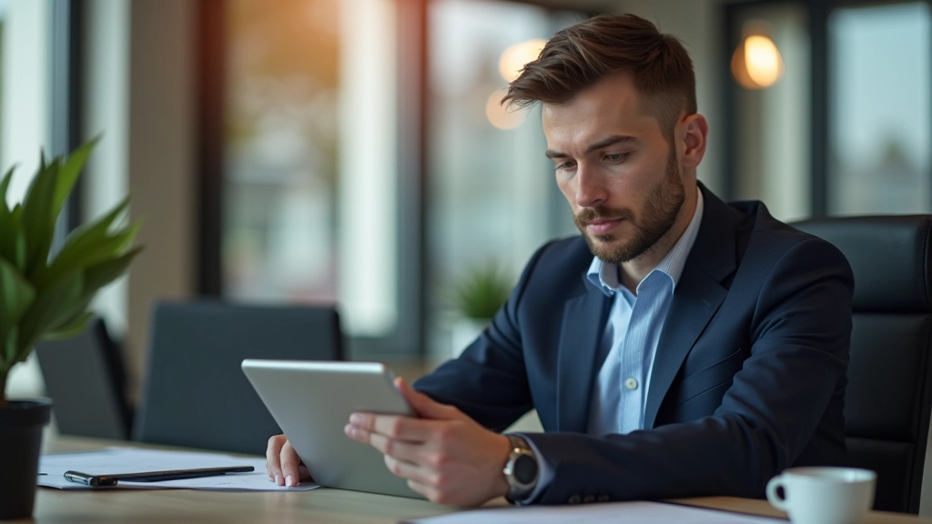 Geschäftsführer analysiert Geschäftsdaten und Kennzahlen
