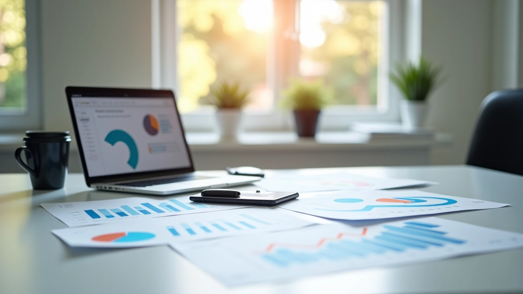 Verschiedenfarbige Geschäftsdiagramme und Trendlinien auf einem Monitor zeigen Konjunkturindikatoren